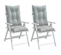 vidaXL Lot de 2 Coussins de Chaise à Dossier Haut, Oreillers de Balcon, Coussins de Sièges Patio Jardin Terrasse Extérieur, 4002346