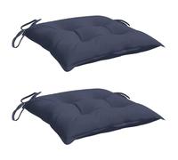 vidaXL Lot de 2 Coussins de Chaise, Coussin de Siège, Coussin de Meuble de Jardin Terrasse Extérieur Intérieur, Bleu Marine Tissu Oxford