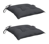 vidaXL Lot de 2 Coussins de Chaise, Coussins de Siège de Patio, Coussins de Canapé de Jardin, Coussins d'Assise Extérieur, Anthracite Tissu Oxford