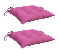 vidaXL Lot de 2 Coussins de Chaise, Coussins de Siège de Patio, Coussins de Canapé de Jardin, Coussins d'Assise Extérieur, Rose 50x50x7 cm Tissu Oxford