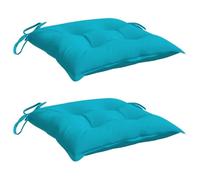 vidaXL Lot de 2 Coussins de Chaise, Coussins de Siège de Patio, Coussins de Canapé de Jardin, Coussins d'Assise Extérieur, Turquoise 50x50x7 cm Tissu Oxford