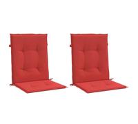 vidaXL Lot de 2 Coussins de Chaise de Jardin à Dossier Bas, Coussins de Siège de Patio, Coussins de Canapé de Jardin, Coussins d'Assise Extérieur, Rouge