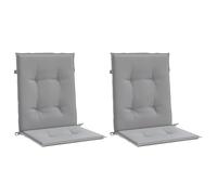 vidaXL Lot de 2 Coussins de Chaise de Jardin à Dossier Bas, Coussins de Siège de Patio, Coussins de Canapé de Jardin, Coussins d'Assise Extérieur, Gris