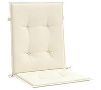 vidaXL Lot de 2 Coussins de Chaise de Jardin à Dossier Bas, Coussins de Siège de Patio, Coussins de Canapé de Jardin, Coussins d'Assise Extérieur, Crème
