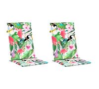 vidaXL Lot de 2 Coussins de Chaise de Jardin à Dossier Haut, Coussins de Siège de Patio, Coussins de Canapé de Jardin, Coussins d'Assise Extérieur, Multicolore