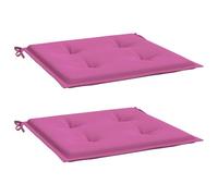 vidaXL Lot de 2 Coussins de Chaise de Jardin, Galettes de Siège Antidérapantes, Décoration Terrasse Patio Extérieur, Rose 50x50x4 cm Tissu