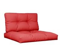 vidaXL Lot de 2 Coussins de Palette, Coussins de Siège de Salon, Coussins de Canapé de Jardin, Coussins de Chaise Extérieur, Rouge Tissu