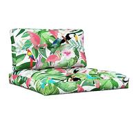 vidaXL Coussins de palette Lot de 2 Multicolore en tissu pour salon et jardin