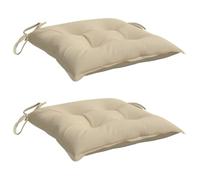 vidaXL Lot de 2 Coussins de Palette, Galette de Siège Imperméable, Coussin de Jardin, Décoration d'Extérieur Terrasse, Beige 50x50x7 cm Tissu Oxford
