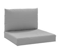 vidaXL Lot de 2 Coussins de Palette, Galette de Siège Imperméable, Coussin de Jardin, Décoration d'Extérieur Terrasse, Gris 361755