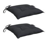 vidaXL Lot de 2 Coussins de Palette, Galette de Siège Imperméable, Coussin de Jardin, Décoration d'Extérieur Terrasse, Noir 50x50x7 cm Tissu Oxford