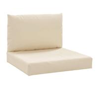 vidaXL Lot de 2 Coussins de Palette, Galette de Siège Imperméable, Coussin de Jardin, Décoration d'Extérieur Terrasse, Beige Tissu Oxford