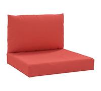 vidaXL Lot de 2 Coussins de Palette, Galette de Siège Imperméable, Coussin de Jardin, Décoration d'Extérieur Terrasse, Rouge Tissu Oxford