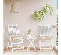 vidaXL Lot de 2 Coussins de Palette, Galette de Siège Imperméable, Coussin de Jardin, Décoration d'Extérieur Terrasse, Beige 50x50x7 cm Tissu Oxford