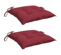 vidaXL Lot de 2 Coussins de Palette, Galette de Siège Imperméable, Coussin de Jardin, Décoration d'Extérieur Terrasse, Rouge Bordeaux 50x50x7 cm