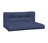 vidaXL Lot de 2 Coussins de Palette, Galettes de Chaise avec Dossier, Coussins de Siège, Décoration Jardin Terrasse Patio, Bleu Marine Tissu
