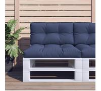 vidaXL Coussins de palette – Lot de 2 – Tissu bleu marine
