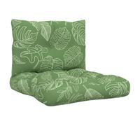 vidaXL Coussins de palette Lot de 2 avec dossier – Motif feuilles, tissu Oxford pour jardin/terrasse