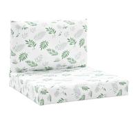 vidaXL Lot de 2 Coussins de Palette, Galettes de Siège Antidérapantes, Décoration Jardin Terrasse Patio, Motif de Feuilles Tissu Oxford