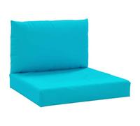 vidaXL Lot de 2 coussins de palette antidérapants turquoise en tissu Oxford