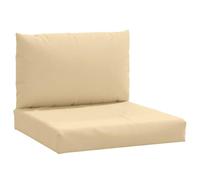 vidaXL Lot de 2 Coussins de Palette, Oreillers de Balcon, Coussins de Sièges Patio Jardinage Terrasse Extérieur, Beige Mélangé Tissu