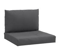 vidaXL Lot de 2 Coussins de Palette, Oreillers de Balcon, Coussins de Sièges Patio Jardinage Terrasse Extérieur, Anthracite Mélangé Tissu