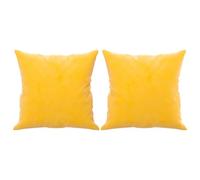 vidaXL Lot de 2 Coussins Décoratifs, Oreillers de Balcon, Coussins de Sièges Patio Jardinage Jardin Terrasse Extérieur, Jaune Velours