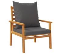 vidaXL Lot de 2 Fauteuil de Jardin avec Coussin, Chaises avec Accoudoirs, Sièges avec Dossier Patio Terrasse Extérieur, Bois Massif d'Acacia