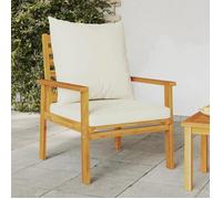 vidaXL Fauteuils de jardin Lot de 2 – Bois massif d'acacia, avec coussin et accoudoirs