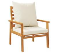 vidaXL Lot de 2 Fauteuil de Jardin avec Coussin, Chaises avec Accoudoirs, Sièges avec Dossier Patio Terrasse Extérieur, Bois Massif d'Acacia