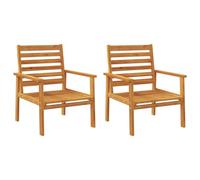 vidaXL Lot de 2 Fauteuil de Jardin, Chaises avec Accoudoirs, Sièges avec Dossier, Meubles de Patio Terrasse Extérieur, Bois 366374