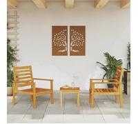 vidaXL Lot de 2 Fauteuil de Jardin, Chaises avec Accoudoirs, Sièges avec Dossier, Meubles de Patio Terrasse Extérieur, Bois 366374