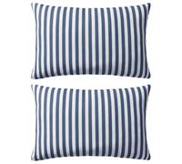 Vidaxl Oreiller D'extã©Rieur 2 Pcs Impression Rayure 60 X 40 Cm Bleu
