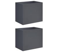 vidaXL Lot de 2 pots de fleurs de jardin, gris anthracite, 60 x 40 x 50 cm