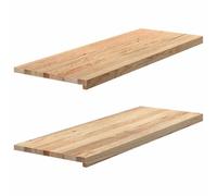 vidaXL Lot de 2 rebords de fenêtre en chêne massif non traité 110 x 40 x 2 cm - Idéal pour présentation, décoration d'intérieur et personnalisation