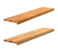 vidaXL Lot de 2 rebords de fenêtre marron clair 110 x 25 x 2 cm chêne massif, rebord de fenêtre, marche d'escalier en bois, rebord de fenêtre en bois de chêne