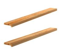 vidaXL Lot de 2 rebords de fenêtre, marron clair, 140 x 15 x 2 cm, chêne massif, rebord de fenêtre, marche d'escalier en bois, rebord de fenêtre en bois de chêne