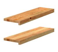 vidaXL Lot de 2 rebords de fenêtre, marron clair, 70 x 20 x 2 cm, chêne massif, rebord de fenêtre, marche d'escalier en bois, rebord de fenêtre en bois de chêne