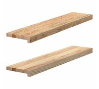 vidaXL Lot de 2 rebords de fenêtre non traités 90 x 20 x 2 cm chêne massif, rebord de fenêtre, marche d'escalier en bois, rebord de fenêtre en bois de chêne