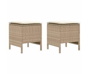 vidaXL Lot de 2 repose-pieds de jardin beige et crème 38 x 38 x 45 cm, solutions créatives, design moderne, innovations techniques, façonner l'avenir ensemble, stratégies pour une croissance durable