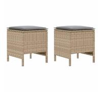 vidaXL Lot de 2 repose-pieds de jardin beige et gris clair 38 x 38 x 45 cm, solutions créatives, design moderne, innovations techniques, façonner ensemble l'avenir, stratégies pour une croissance