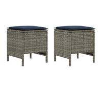 vidaXL Lot de 2 repose-pieds de jardin gris et bleu marine 38 x 38 x 45 cm, solutions créatives, design moderne, innovations techniques, façonner ensemble l'avenir, stratégies pour une croissance