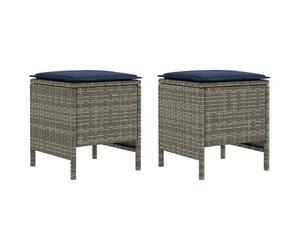 vidaXL Lot de 2 repose-pieds de jardin gris et bleu marine 38 x 38 x 45 cm, solutions créatives, design moderne, innovations techniques, façonner ensemble l'avenir, stratégies pour une croissance