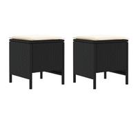 vidaXL Lot de 2 repose-pieds de jardin noir et crème 38 x 38 x 45 cm, solutions créatives, design moderne, innovations techniques, façonner ensemble l'avenir, stratégies pour une croissance durable