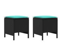 vidaXL Lot de 2 repose-pieds de jardin noir et turquoise 38 x 38 x 45 cm, solutions créatives, design moderne, innovations techniques, façonner ensemble l'avenir, stratégies pour une croissance