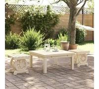 vidaXL Lot de 2 Repose-pieds de Jardin, Tabouret de Terrasse, Pouf de Pub, Meuble de Bistrot Patio Balcon Extérieur, Bois de 3207133 Multicolore G