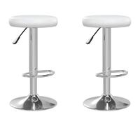 vidaXL Tabourets de bar Lot de 2 (333097) Similicuir Blanc