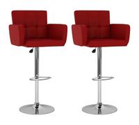 vidaXL Tabourets de bar Lot de 2 323659 Rouge bordeaux similicuir