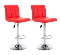 vidaXL Tabourets de bar Similicuir 323635 Lot de 2 Rouge