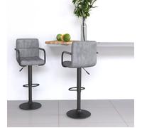 vidaXL Tabourets de bar 334659 – Lot de 2, velours gris clair